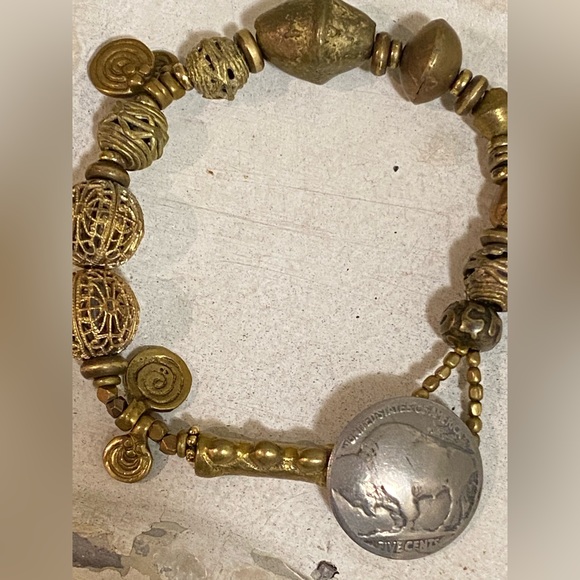 African Brass Bracelet - Picture 2 of 6